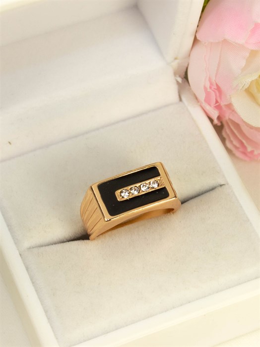 Кольцо-печатка из дубайского золота "Династия"  - фото 100531