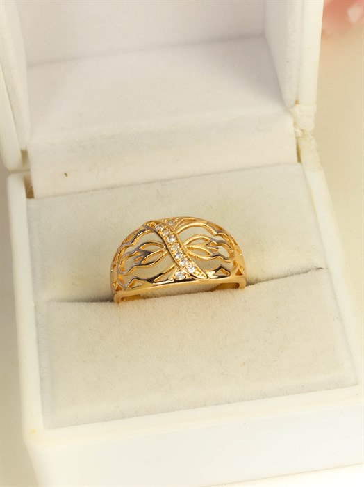 Кольцо из дубайского золота "Ксения"  - фото 100638