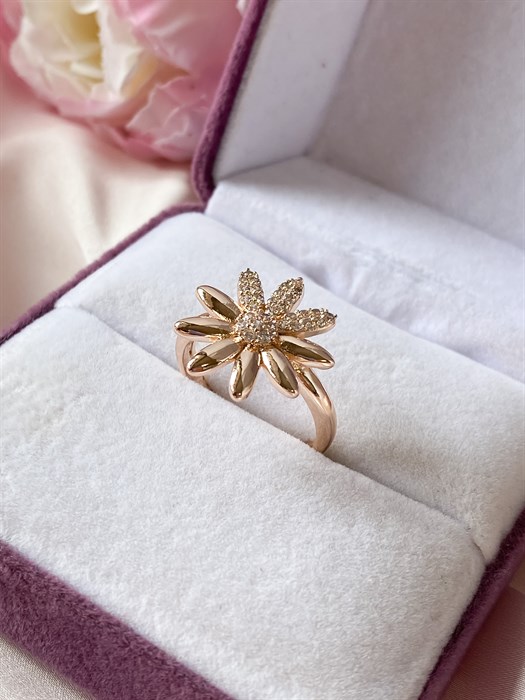 Кольцо "Золотая хризантема"  - фото 103166