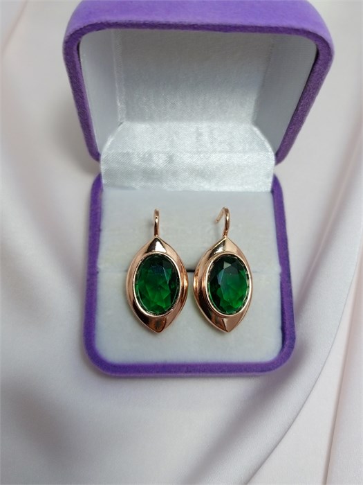 Серьги "Изумрудный шарм" (А4) 19495