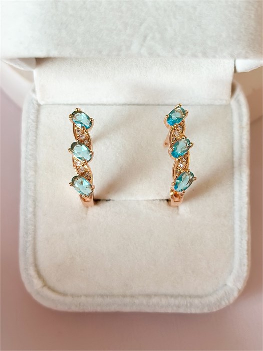 Серьги "Бирюзовый ручей" (Б3) 19555 - фото 141796