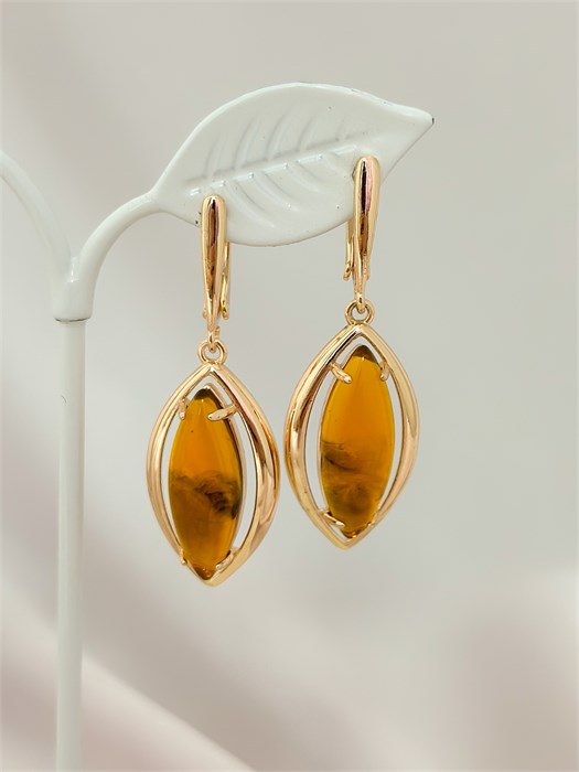 Серьги "Янтарное искушение" (Б1) 19569 - фото 141859