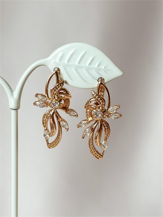 Серьги "Хрустальное утро" (Б3) 19579 - фото 141902