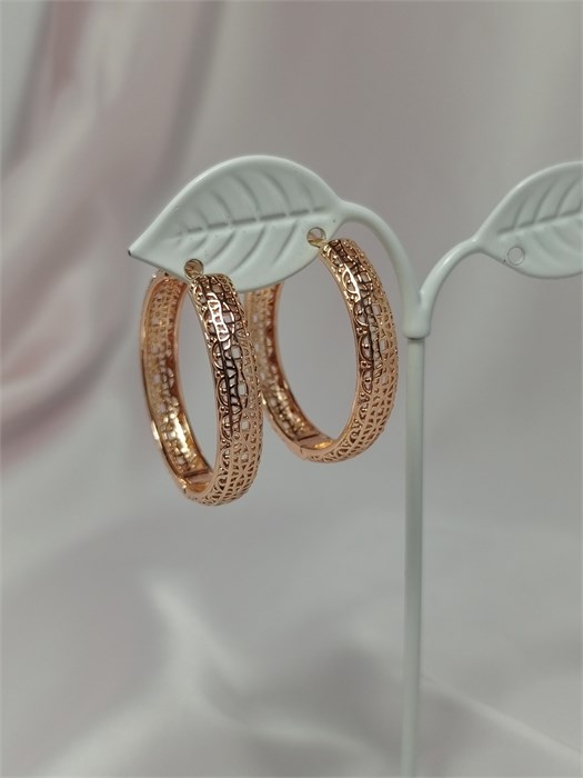 Серьги-кольца "Золотые кружева" (Г2) 19612