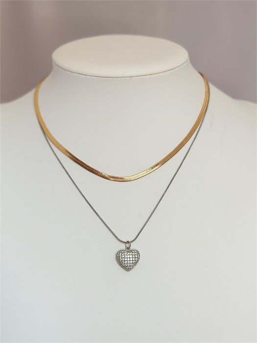 Колье "Серебряное сердце" (И) 19614