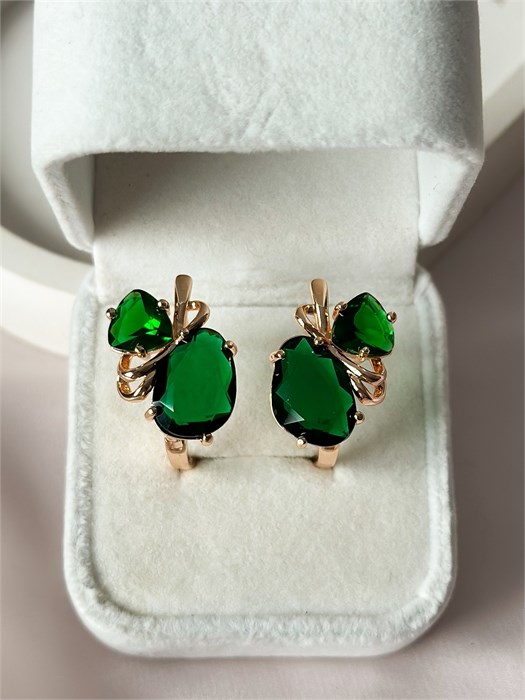 Серьги "Чарующий изумруд" (Б3) 19627