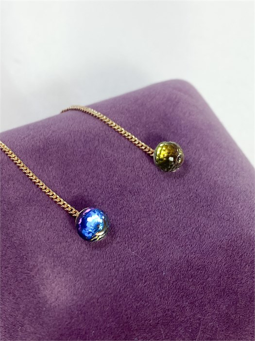 Серьги-продевки "Кристальные шарики" (д9) 19650