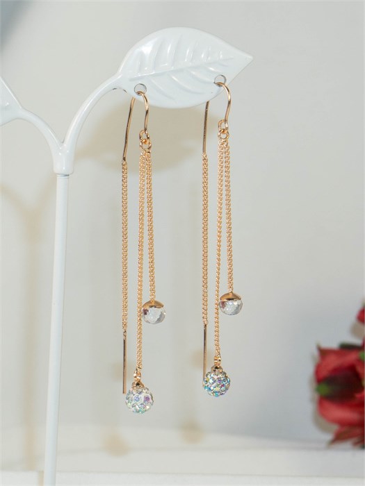 Серьги-продевки "Бриллиантовое счастье" (А6) 19753