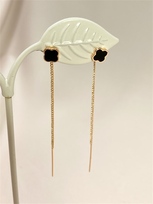 Серьги-продевки "Агатовые цветочки" (А4) 19769