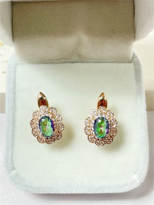 Серьги "Турмалиновый мотив" (А4) 19773