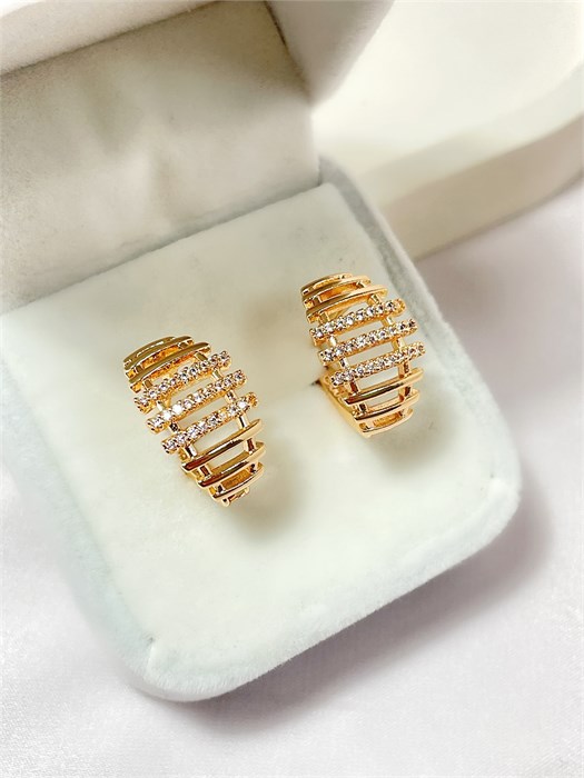 Серьги "Кристальные полосы" (А1) 19799