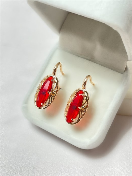 Серьги "Рубиновый триумф" 19850