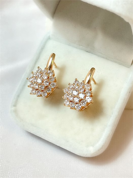 Серьги "Кристальный цветок" 20005