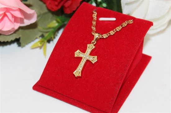 Крестик из дубайского золота - фото 69001