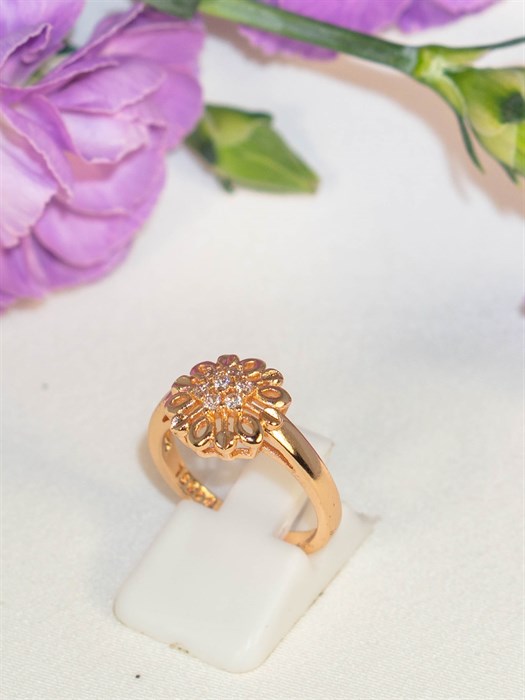 Кольцо из дубайского золота  "Нежность цветка"  - фото 92191