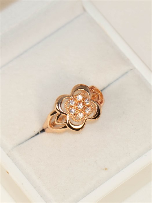 Кольцо из дубайского золота "Алсу"  - фото 95727