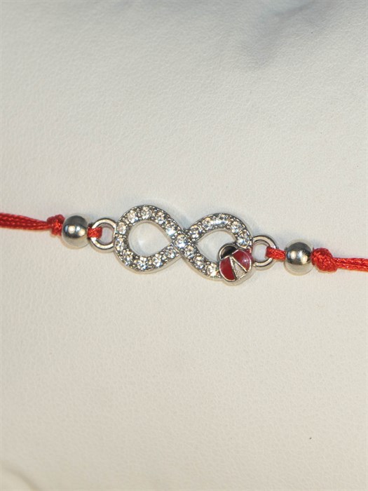 Красная нить "Талисман удачи" (серебро) (И1) - фото 97512