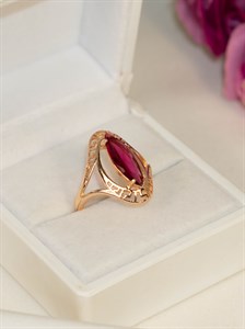 Кольцо из Дубайского Золота "Рубиновое чудо" 