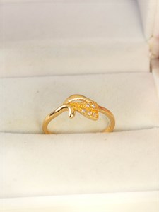 Кольцо из дубайского золота "Лея"
