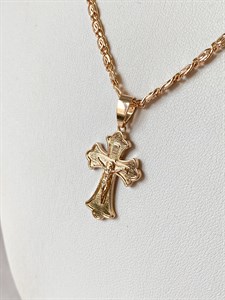 Крестик из дубайского золота 