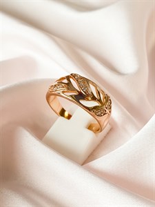 Кольцо из Дубайского золота "Звонкие узоры"