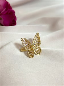 Кольцо "Хрустальная бабочка"