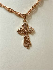 Крестик из дубайского золота 19723
