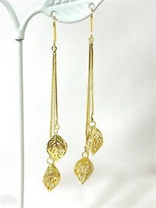 Серьги-продевки «Золотые листья» 20097