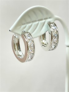 Серьги-кольца «Кристальное сияние» 20153