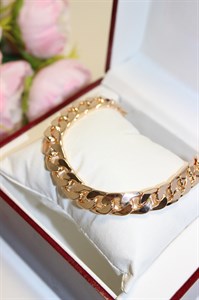 Браслет из дубайского золота "BULGARI" гладкий 1,0 см Браслет из дубайского золота "BULGARI" гладкий 1,0 см