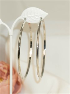 Серьги-кольца "Серебряные грани" (7,0 см) (А10)