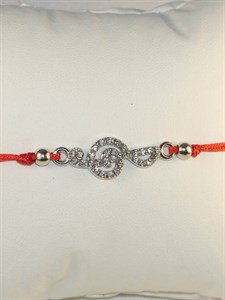 Красная нить "Скрипичный ключ" (серебро)  