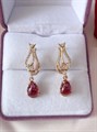 Серьги "Капелька рубина" (А5) 14666