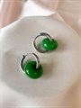 Серьги "Изумруд в колечках" (А9) 14800