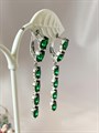 Серьги "Изумруд в серебре" (А10) 15083