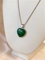 Комплект цепочки с кулоном "Малахитовое сердце" 15238