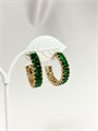 Серьги "Изумрудные кольца" (А7) 15362