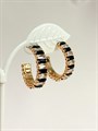 Серьги "Черно-белые кольца" (А7) 15363