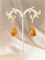 Серьги "Янтарная капля" (Б6) 16044