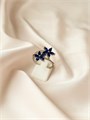 Кольцо "Сапфировый дуэт" (серебро) 16177