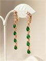 Серьги "Изумрудные капельки" (А4) 16306