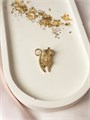 Брошь "Кристальная кошечка" золото 16667