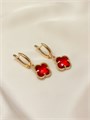 Серьги "Рубиновый клевер" (Б4) 16892