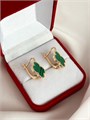 Серьги "Изумрудный  клевер" (Б6) 16128