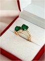 Кольцо "Изумрудная любовь" 17418