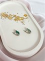 Серьги "Изумрудный  клевер" серебро 17460