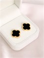 Серьги "Черный клевер" (А5) 17487