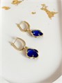 Серьги "Сапфировый клевер" (Б6) 17603