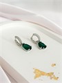 Серьги "Изумрудные капельки" (В9) 17627
