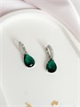 Серьги "Изумрудные капельки" (В9) 17627